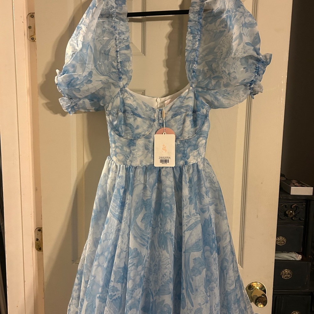 Selkie Blue Toile Floral Maxi Dress - Picture 4 of 6